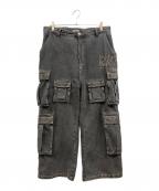 GALFYガルフィー）の古着「ぐるグニャデニムカーゴ」｜グレー