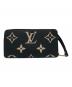 LOUIS VUITTON (ルイ ヴィトン) バイカラーモノグラムアンプラント ジッピーウォレット ブラック：79000円