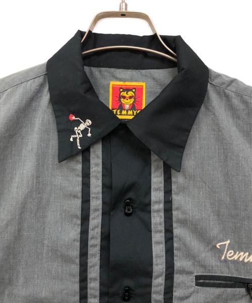 TEMMYE（ティミー）TEMMYE (ティミー) ボーリングシャツ グレー×ブラック サイズ:Lの古着・服飾アイテム