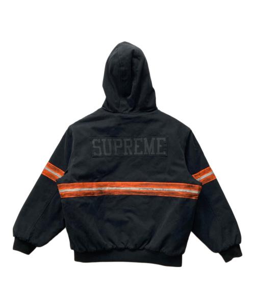 SUPREME（シュプリーム）Supreme (シュプリーム) REFLECTIVE STRIPE HOODED WORK JACKET ブラック サイズ:XLの古着・服飾アイテム