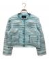 LANVIN COLLECTION（ランバンコレクション）の古着「ノーカラーツイードジャケット」｜スカイブルー