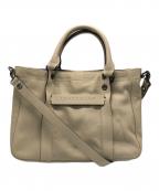 LONGCHAMPロンシャン）の古着「3D レザー2WAYバッグ」｜ベージュ