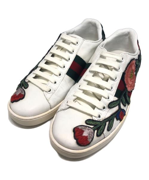 GUCCI（グッチ）GUCCI (グッチ) シェリーラインスニーカー ホワイト サイズ:4　1/2の古着・服飾アイテム