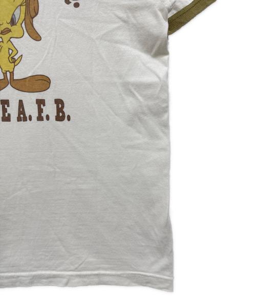 TOYS MCCOY（トイズマッコイ）TOYS McCOY (トイズマッコイ) トゥイーティーリンガーtシャツ ホワイト×カーキ サイズ:Sの古着・服飾アイテム