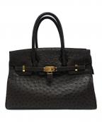 表記無しヒョウキナシ）の古着「オーストリッチハンドバッグ」｜ブラウン