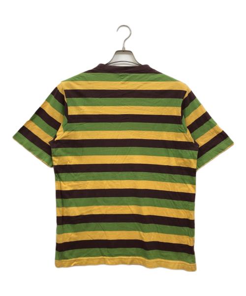 stussy（ステューシー）stussy (ステューシー) ボーダーTシャツ ブラック×イエロー サイズ:Mの古着・服飾アイテム