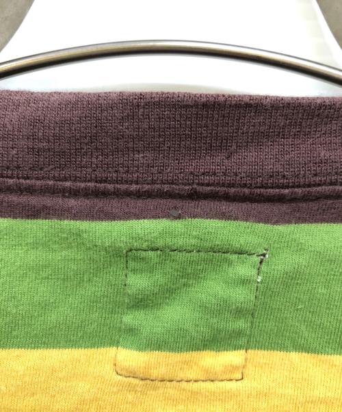 stussy（ステューシー）stussy (ステューシー) ボーダーTシャツ ブラック×イエロー サイズ:Mの古着・服飾アイテム