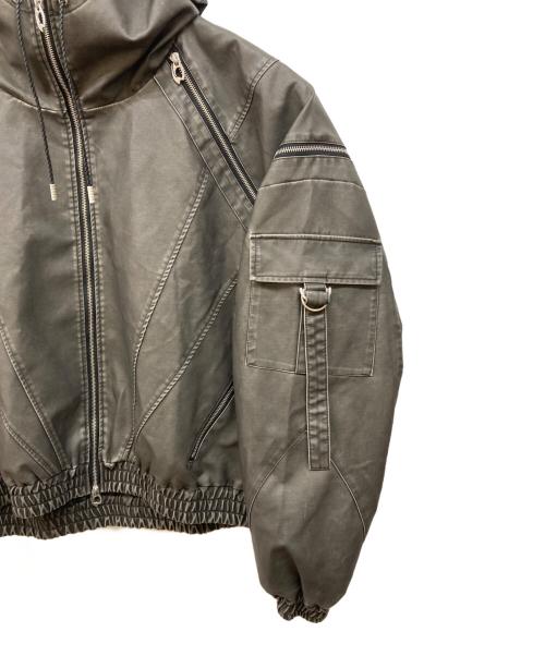 dig your own grave（デグヨアオウングレイブ）dig your own grave (デグヨアオウングレイブ) LEATHER ZIP HOODY グレー サイズ:2の古着・服飾アイテム