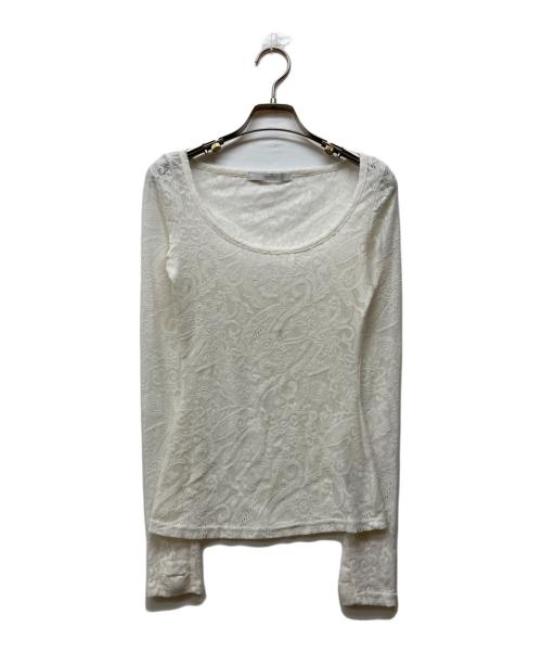 THEREDTHREAD（ザレッドスレッド）theredthread (ザレッドスレッド) S skinny tops lace ホワイト サイズ:Fの古着・服飾アイテム