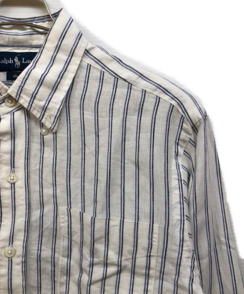 RALPH LAUREN（ラルフローレン）RALPH LAUREN (ラルフローレン) リネンストライプシャツ ホワイト サイズ:Lの古着・服飾アイテム