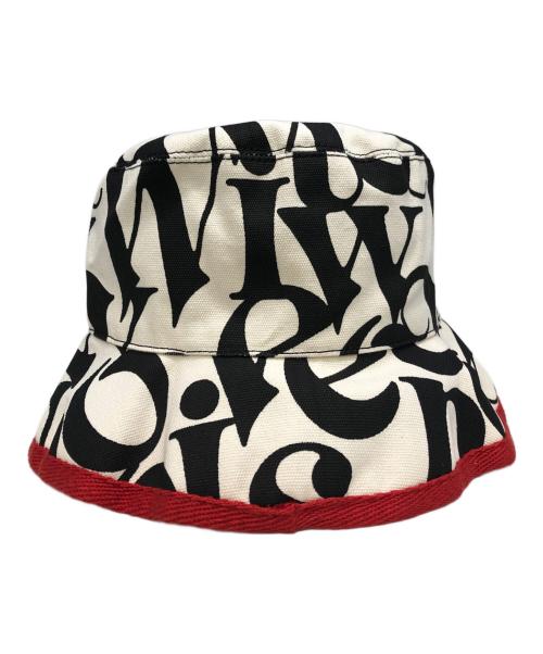 Vivienne Westwood（ヴィヴィアンウエストウッド）Vivienne Westwood (ヴィヴィアンウエストウッド) SMALL FISHER BUKET HAT ホワイト×ブラック サイズ:Sの古着・服飾アイテム