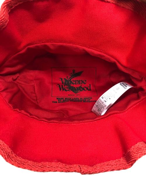 Vivienne Westwood（ヴィヴィアンウエストウッド）Vivienne Westwood (ヴィヴィアンウエストウッド) SMALL FISHER BUKET HAT ホワイト×ブラック サイズ:Sの古着・服飾アイテム