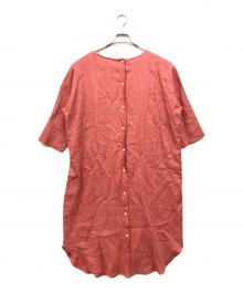 BEARDSLEY（ビアズリー）の古着「ダスティリネン前後ワンピース」｜ピンク