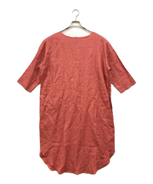 BEARDSLEY（ビアズリー）BEARDSLEY (ビアズリー) ダスティリネン前後ワンピース ピンク サイズ:FREEの古着・服飾アイテム
