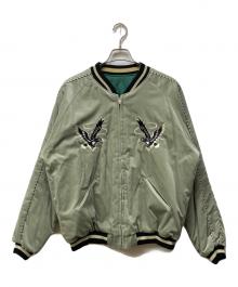 テーラー東洋（テーラートウヨウ）の古着「Mid 1950s Style Velveteen Souvenir Jacket “BLACK EAGLE” × “JAPAN MAP”」｜グレー×グリーン