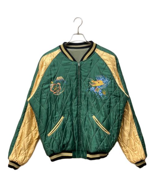 テーラー東洋（テーラートウヨウ）テーラー東洋 (テーラートウヨウ) Mid 1950s Style Velveteen Souvenir Jacket “BLACK EAGLE” × “JAPAN MAP” グレー×グリーン サイズ:XXLの古着・服飾アイテム