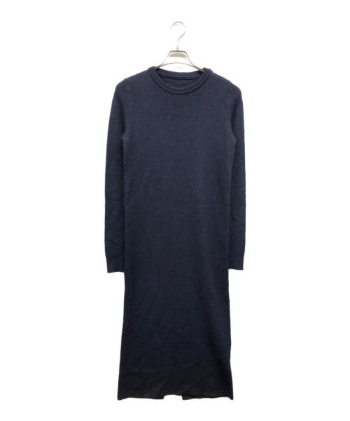 Maison Margiela（メゾンマルジェラ）Maison Margiela (メゾンマルジェラ) ショルダーボタン ニットワンピース ネイビー サイズ:Mの古着・服飾アイテム