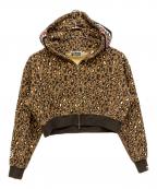 A BATHING APEア ベイシング エイプ）の古着「LEOPARD CROPPED SHARK FULL ZIP HOODIE」｜ブラウン