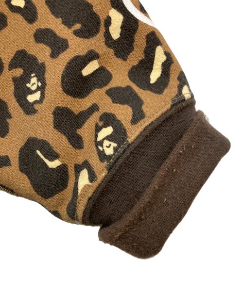 A BATHING APE（ア ベイシング エイプ）A BATHING APE (ア ベイシング エイプ) LEOPARD CROPPED SHARK FULL ZIP HOODIE ブラウン サイズ:Mの古着・服飾アイテム