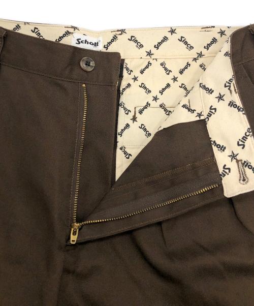 Schott（ショット）Schott (ショット) TC 2タック ワイド ワークパンツ ブラウン サイズ:XLの古着・服飾アイテム