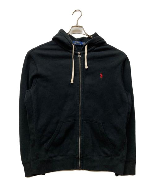 POLO RALPH LAUREN（ポロ・ラルフローレン）POLO RALPH LAUREN (ポロ・ラルフローレン) フード裏サーマルジップパーカー ブラック サイズ:Lの古着・服飾アイテム