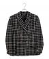 VERSACE（ヴェルサーチェ）の古着「ウール混ツイード ダブルブレストブレザー チェック」｜ブラック×ホワイト