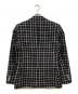 VERSACE (ヴェルサーチェ) ウール混ツイード ダブルブレストブレザー チェック ブラック×ホワイト サイズ:40：30000円