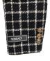 中古・古着 VERSACE (ヴェルサーチェ) ウール混ツイード ダブルブレストブレザー チェック ブラック×ホワイト サイズ:40：30000円