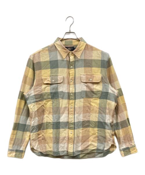 RRL（ダブルアールエル）RRL (ダブルアールエル) ブロックチェックネルシャツ ベージュ サイズ:XLの古着・服飾アイテム