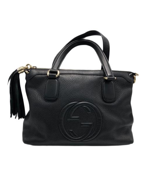 GUCCI（グッチ）GUCCI (グッチ) ソーホーインターロッキングGバッグ ブラックの古着・服飾アイテム