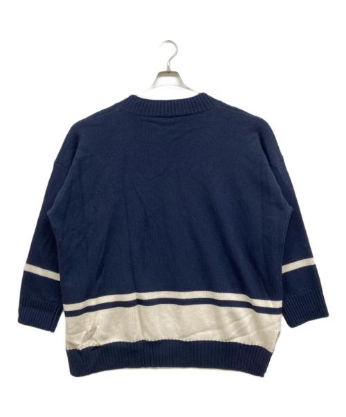 WEEKEND Max Mara（ウィークエンド マックスマーラ）Weekend Max Mara (ウィークエンド マックスマーラ) NURAGHE ニット ネイビー×ホワイト サイズ:Lの古着・服飾アイテム