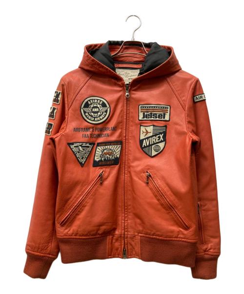 AVIREX（アヴィレックス）AVIREX (アヴィレックス) GOAT A.W.A. PATCHED PARKA オレンジ サイズ:Mの古着・服飾アイテム