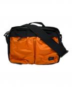 PORTERポーター）の古着「HYPE 2WAY SHOULDER BAG」｜ブラック×オレンジ