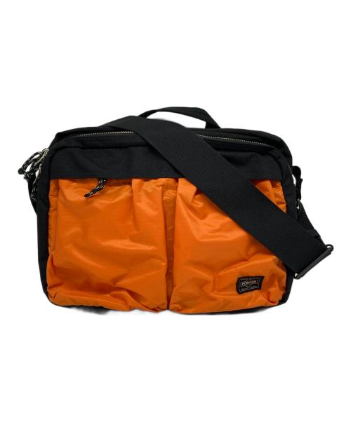 PORTER（ポーター）PORTER (ポーター) HYPE 2WAY SHOULDER BAG ブラック×オレンジの古着・服飾アイテム