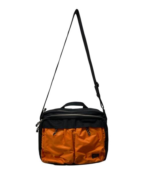 PORTER（ポーター）PORTER (ポーター) HYPE 2WAY SHOULDER BAG ブラック×オレンジの古着・服飾アイテム