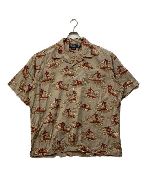 POLO RALPH LAUREN（ポロ・ラルフローレン）POLO RALPH LAUREN (ポロ・ラルフローレン) CLAYTON オープンカラーシャツ ブラウン サイズ:XLの古着・服飾アイテム