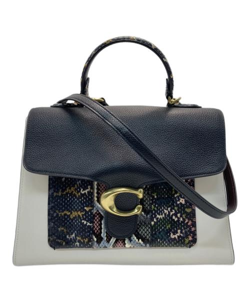COACH（コーチ）COACH (コーチ) TABBY トップハンドル 2WAYバッグ アイボリー×ブラックの古着・服飾アイテム