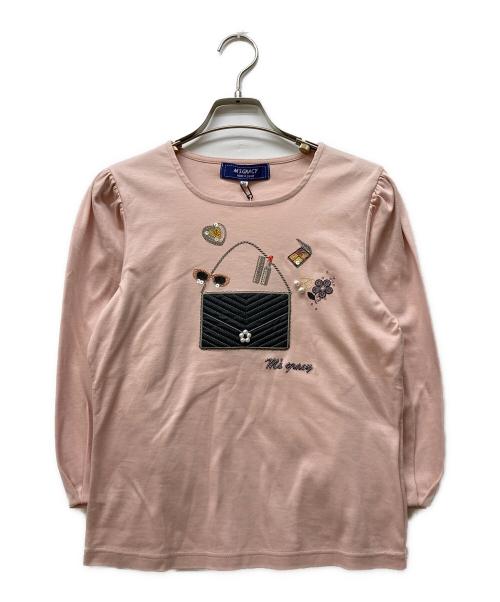 M'S GRACY（エムズグレイシー）M'S GRACY (エムズグレイシー) ボリュームスリーブ刺繍Tシャツ ピンク サイズ:38 未使用品の古着・服飾アイテム