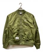 Aape BY A BATHING APEエーエイプ バイ アベイシングエイプ）の古着「ムーンフェイス ボンバージャケット」｜グリーン