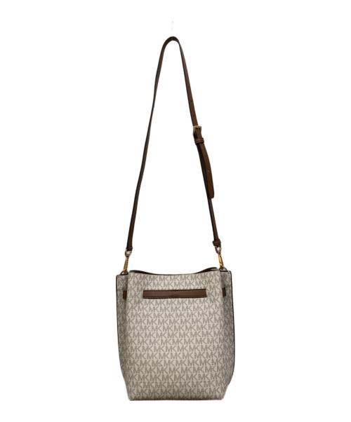 MICHAEL KORS（マイケル・コース）MICHAEL KORS (マイケル・コース) ショルダーバッグ ホワイト×ブラウンの古着・服飾アイテム