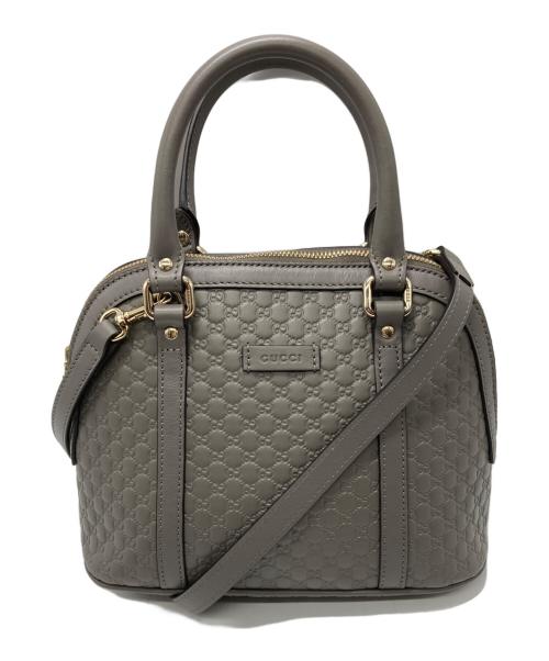 GUCCI（グッチ）GUCCI (グッチ) マイクログッチシマ2WAYショルダーバッグ グレーの古着・服飾アイテム