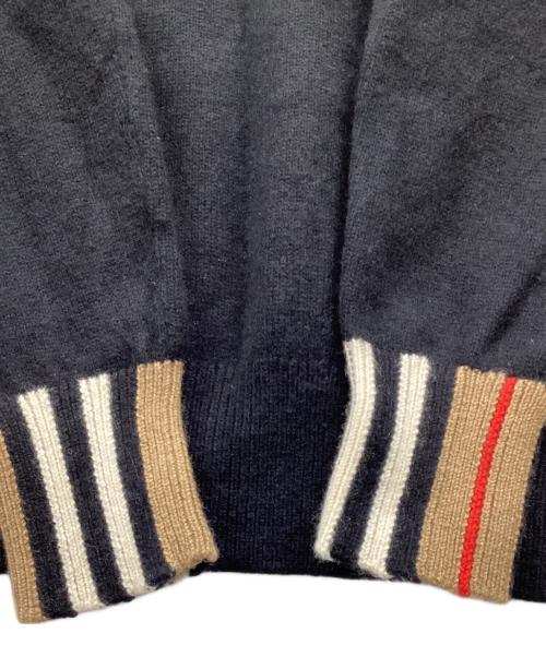 BURBERRY LONDON（バーバリーロンドン）BURBERRY LONDON (バーバリーロンドン) アイコンストライプカシミヤ混クルーネックニット ブラック サイズ:Sの古着・服飾アイテム