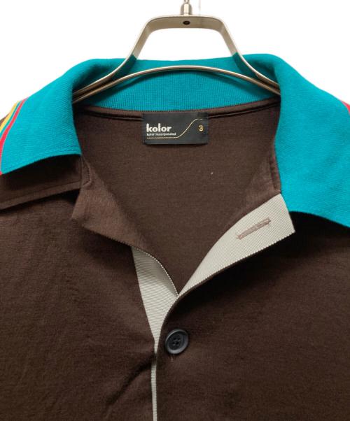 KOLOR（カラー）KOLOR (カラー) ウール天竺ポロシャツ ブラウン サイズ:3の古着・服飾アイテム