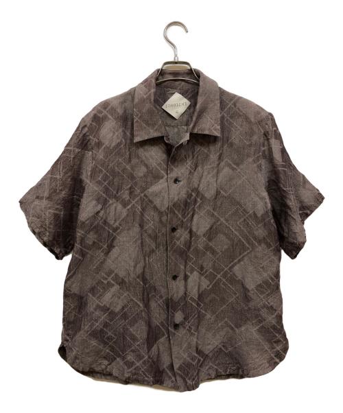 ETHOSENS（エトセンス）ETHOSENS (エトセンス) リネンコットン半袖シャツ ブラウン サイズ:3の古着・服飾アイテム