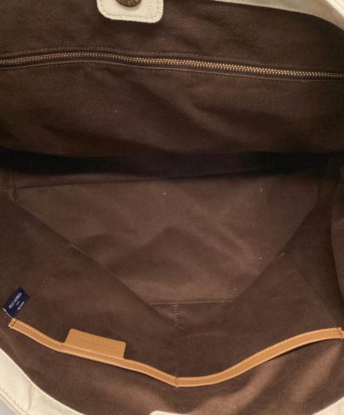 PELLE MORBIDA（ペッレモルビダ）PELLE MORBIDA (ペッレモルビダ) レザートリム トートバッグ アイボリー×ブラウンの古着・服飾アイテム