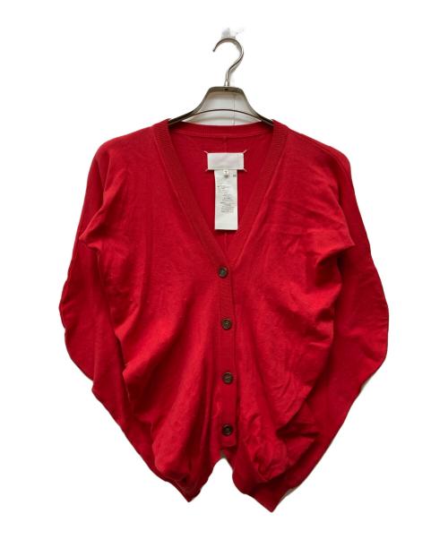 Maison Margiela（メゾンマルジェラ）Maison Margiela (メゾンマルジェラ) ドレープニットカーディガン レッド サイズ:Mの古着・服飾アイテム