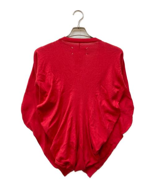 Maison Margiela（メゾンマルジェラ）Maison Margiela (メゾンマルジェラ) ドレープニットカーディガン レッド サイズ:Mの古着・服飾アイテム