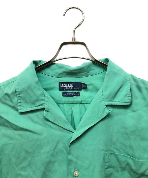 POLO RALPH LAUREN（ポロ・ラルフローレン）POLO RALPH LAUREN (ポロ・ラルフローレン) コットンシルクオープンカラーシャツ ブルー サイズ:XLの古着・服飾アイテム