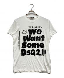 DSQUARED2（ディースクエアード）の古着「Cigarette Fit プリントTシャツ」｜ホワイト×ブラック