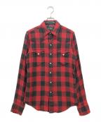 POLO COUNTRYポロカントリー）の古着「ダブルフェイス ウエスタンシャツ」｜レッド